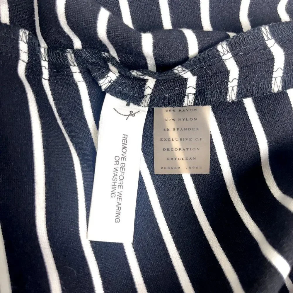 Ann Taylor Striped Ponte Straight Skirt with Grosgrain Trim